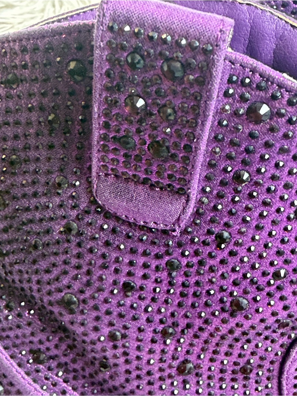 Purple Rhinestone Western Cowboy Boots Glam Festival Booties Size 10 Forever - Picture 9 of 13